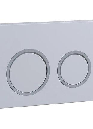 Панель смыва koer kt-0605-03 220x140x12mm пластиковая, кнопка круглая (цвет белый) (kr5316)