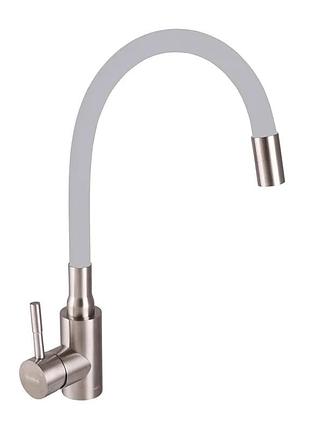 Смеситель для кухни с серым силиком. изливом haiba sus 011 (hb3890)