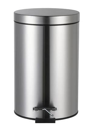 Ведро для мусора с плавным закрытием круглое zerix solo-tc0205 ss color 5л цвет нержавейка (zx5888)