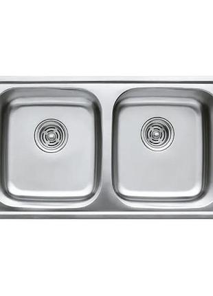 Мийка кухонна haiba 78x43 double (decor) (hb0567)