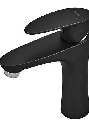 Смеситель для умывальника plamix cezar-001 set matte black (с подведением) (pm0662)
