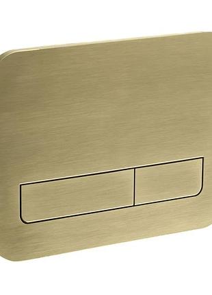 Панель змиву koer kt-0609-12 240x160x7mm пластикова, кнопка лінійна (колір матове золото) (kr6132)