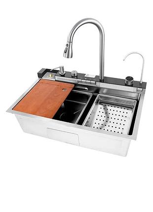 Мойка многофункциональная mixxus mh7546-set-06.sus304 decor со встроенным смесителем (mx9577)