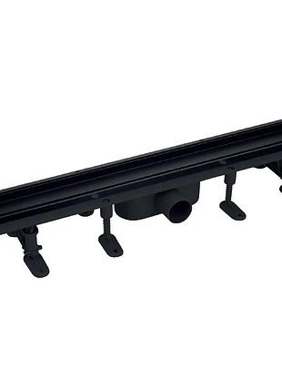 Душовий трап mixxus drain-06-50 black з пласт. основою і накладкою із нерж. сталі 70x500мм (mi6528)