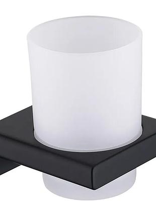Стакан одинарный настенный koer as-0103-05 (стекло) цвет черный (kr6162)
