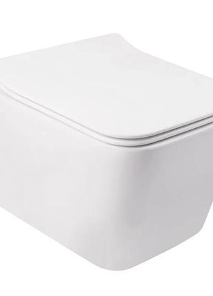 Унітаз підвісний mixxus quadro-0304-r 520x360x365mm, система змиву rimless (mi6707)