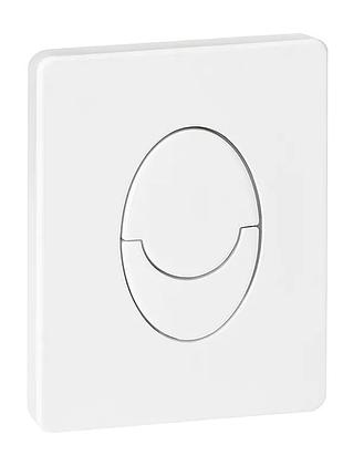 Панель смыва koer kt-0606-03 157x198x10mm пластиковая, кнопка закругленная (цвет белый) (kr5713)