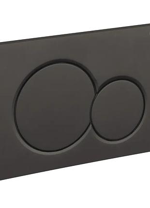 Панель змиву koer kt-0601-05 240x160x10mm пластикова, кнопка кругла (колір чорний матовий) (kr5176)
