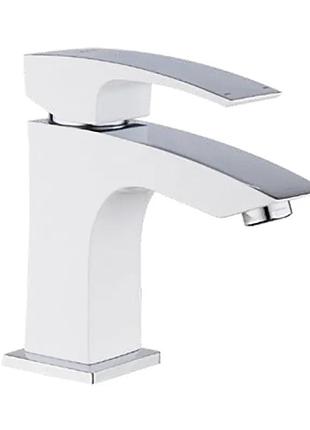Змішувач для умивальника koer kb-10007-04 (колір хром+білий) (kr5149)