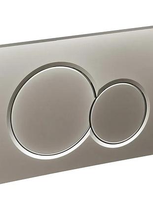 Панель смыва koer kt-0601-14 240x160x10mm пластиковая, кнопка круглая (цвет сатин) (kr5177)