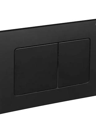 Панель змиву koer kt-0602-05 240x160x10mm пластикова, кнопка квадратна (колір чорний матовий) (kr5181)