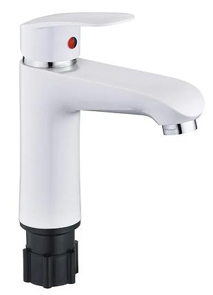 Смеситель для умывальника plamix rodri-001 set white (с подведением) (pm0739)