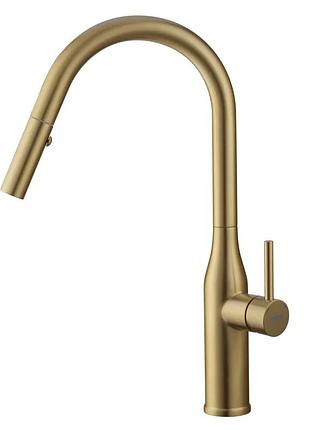 Смеситель для кухни koer ki-70004-12 с выдвижным изливом (нерж. сталь) (kr5004)