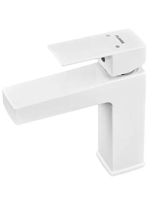 Смеситель для умывальника plamix kubus-001 set white (с подведением) (pm0671)