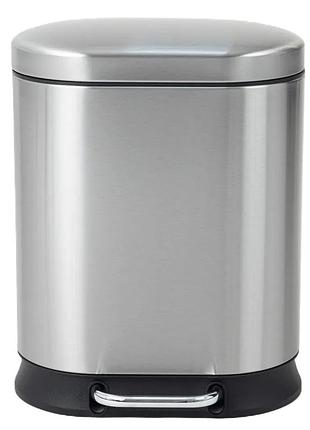 Відро для сміття з плавним закриттям овальне mixxus premium strong-tc0105 ss color 5л (колір нержавійка) (mi7080)