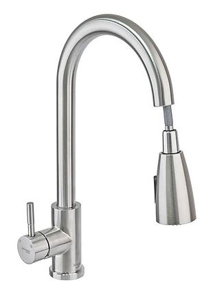 Смеситель кухонный с выдвижной лейкой mixxus sus 014-b (ss0023)