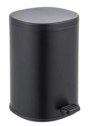 Ведро для мусора с плавным закрытием овальное zerix prime-tc0105 black 5л цвет черный (zx5902)