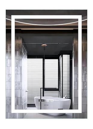 Зеркало mixxus premium flash mr21-60x80 с led touch, anti-fog, диммером, регулятором яркости, часами (mp6617)