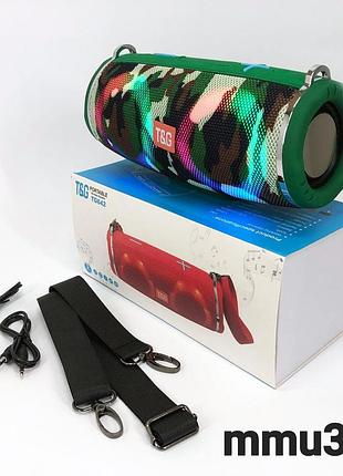 Портативная колонка tg642 с rgb-подсветкой и ремешком, колонка для вечеринки. цвет: камуфляж