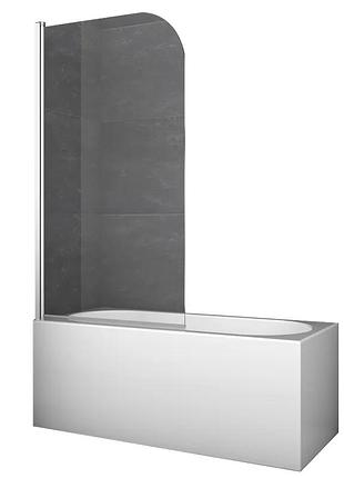Шторки скляні на ванну koer sr bs01-80x140-tr-01 прозоре скло 6мм, хром (kr5400)