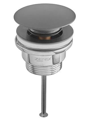 Донный клапан для раковины zerix bv-03 black 1 1/4' универсальный (с/без перел) сlick-сlack (цвет черный) (zx6020)