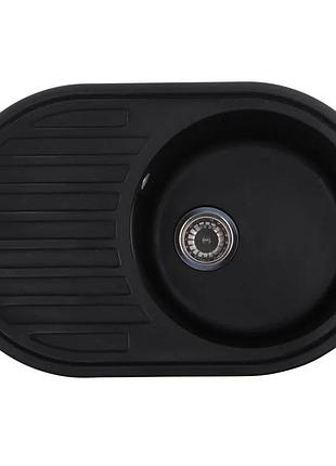 Мойка кухонная zerix zs-7750r-14 черный металлик (zx4562)
