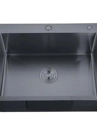 Мойка из нерж. стали zerix zh6050-215 nano-black (3.0/0.8) (mx1586)