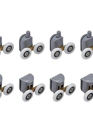 Комплект роликів для душових кабін подвійні колеса mixxus rollers scp03-4x4 graphite 4 верхні + 4 нижні колір сірий (mi8163)