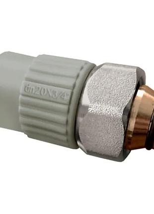 Муфта с евроконусом и накидной гайкой koer k0240.pro white - 20x3/4 ppr (kp3134)