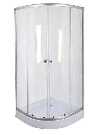 Душова кабіна без піддону mixxus plain sc01-90x90x185-tr chrome прозоре скло 4мм (mi6899)