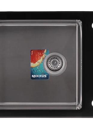 Мойка mixxus mx(304)6051-200x1.2-hm-glass (цвет черный глянцевый) (mx0573)