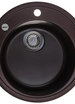 Мийка кухонна zerix zs-510r-12 коричнева (zx4536)