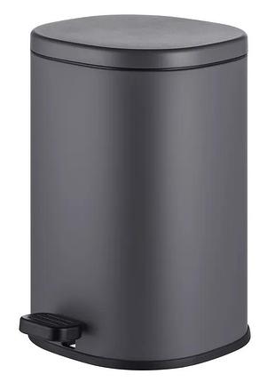 Відро для сміття з плавним закриттям овальне mixxus premium olivary-tc0105 graphite 5 л (колір графіт) (mi7063)