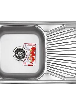 Мийка кухонна zerix z7848-08-180d (decor) (zx1605)