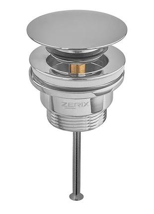 Донный клапан для раковины zerix bv-03 1 1/4' универсальный (с/без перел) сlick-сlack (цвет хром) (zx6019)