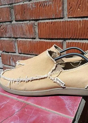 Мужские текстильные лоферы-слипоны crocs santa cruz — размер m13 (наш 46–47)