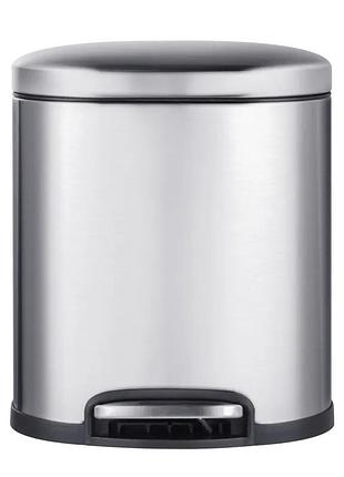 Відро для сміття з плавним закриттям овальне mixxus premium topper-tc0205 ss color 5л (колір нержавійка) (mi7059)