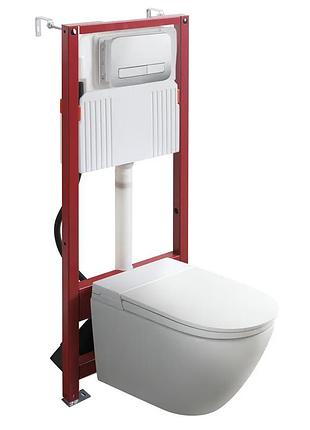 Комплект: koer tb-0301 smart унитаз-биде подвесной tb-0101 с электронным управлением + инсталляция kt-0409 + панель kt-0609-01