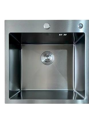 Мойка mixxus mh5050 micro decor graphite (3.0/0.8) из нерж. стали (цвет графит) (mi8213)
