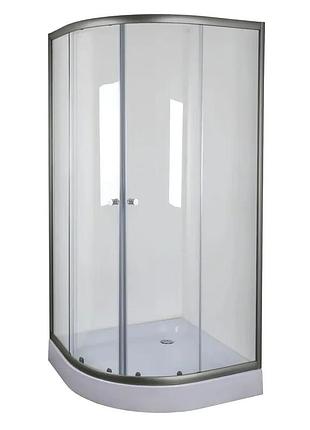 Душевая кабина без поддона mixxus plain sc01-90x90x185-tr graphite прозрачное стекло 4мм (mi6902)