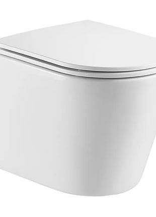 Унітаз підвісний mixxus premium bevel-0301-r 515x355x365mm, система змиву rimless (mp6470)