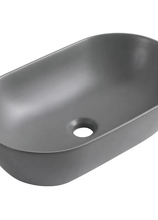 Раковина накладная mixxus premium ellipse-0109 gray 500x300x140mm (mp6653)