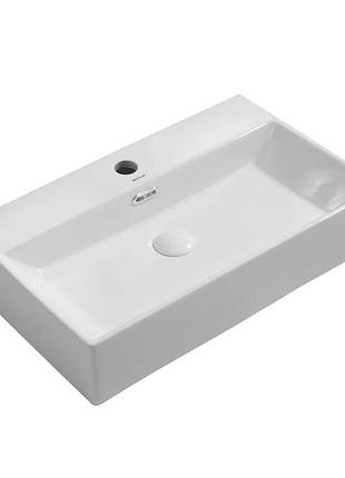 Раковина подвесная mixxus premium quadro-0206 600х360х130mm с отверстием под смеситель и переливом (mp6509)