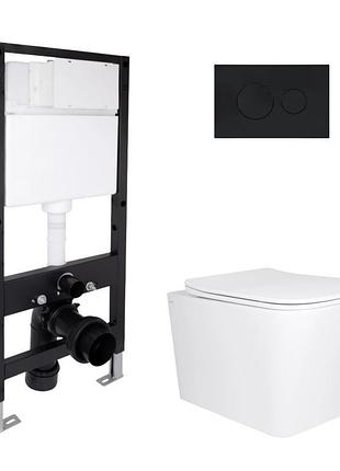Готовое решение qtap для ванной комнаты: подвесной унитаз tern ultra quiet 525x345x360 + комплект инсталляции standard (круглая