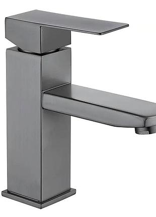 Смеситель для умывальника с нерж. стали sus304 mixxus kub-001 graphite (mi6093)