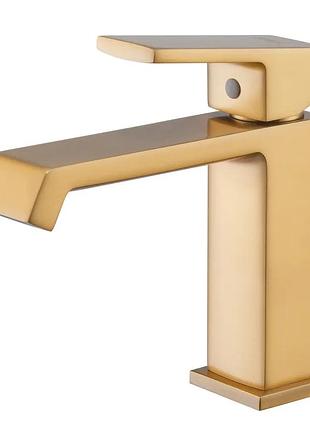Смеситель для умывальника haiba gaudi 001 brushed gold (hb9583)