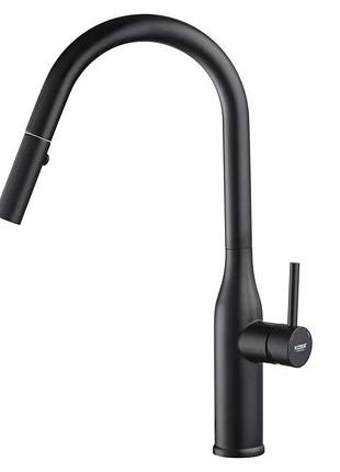 Смеситель кухонный с выдвижным изливом koer ki-70004-05 (нерж. сталь) (kr3386)