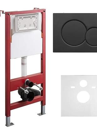 Инсталляция для подвесного унитаза koer kt-0501-05 500x165x1125mm с панелью смыва kt-0601-05 черная матовая (kr5170)