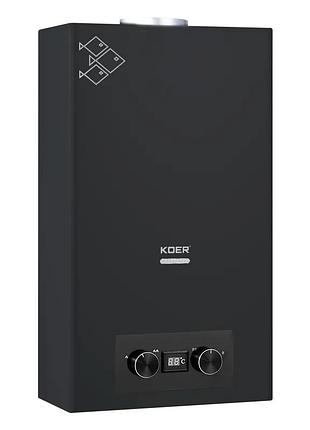 Газова колонка koer kwh.g0110 black димохідна 10 л/хв, колір чорний (kr5554)