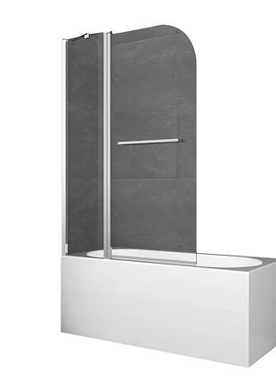 Шторки скляні на ванну koer sr bs04-95x140-tr-01 прозоре скло 6мм, хром (kr5403)